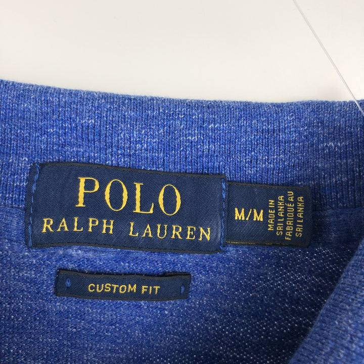 Ralph Lauren POLO RALPH LAUREN CUSTOM FIT short sleeve polo shirt men's M equivalent cotton blue type Vintage Second Hand