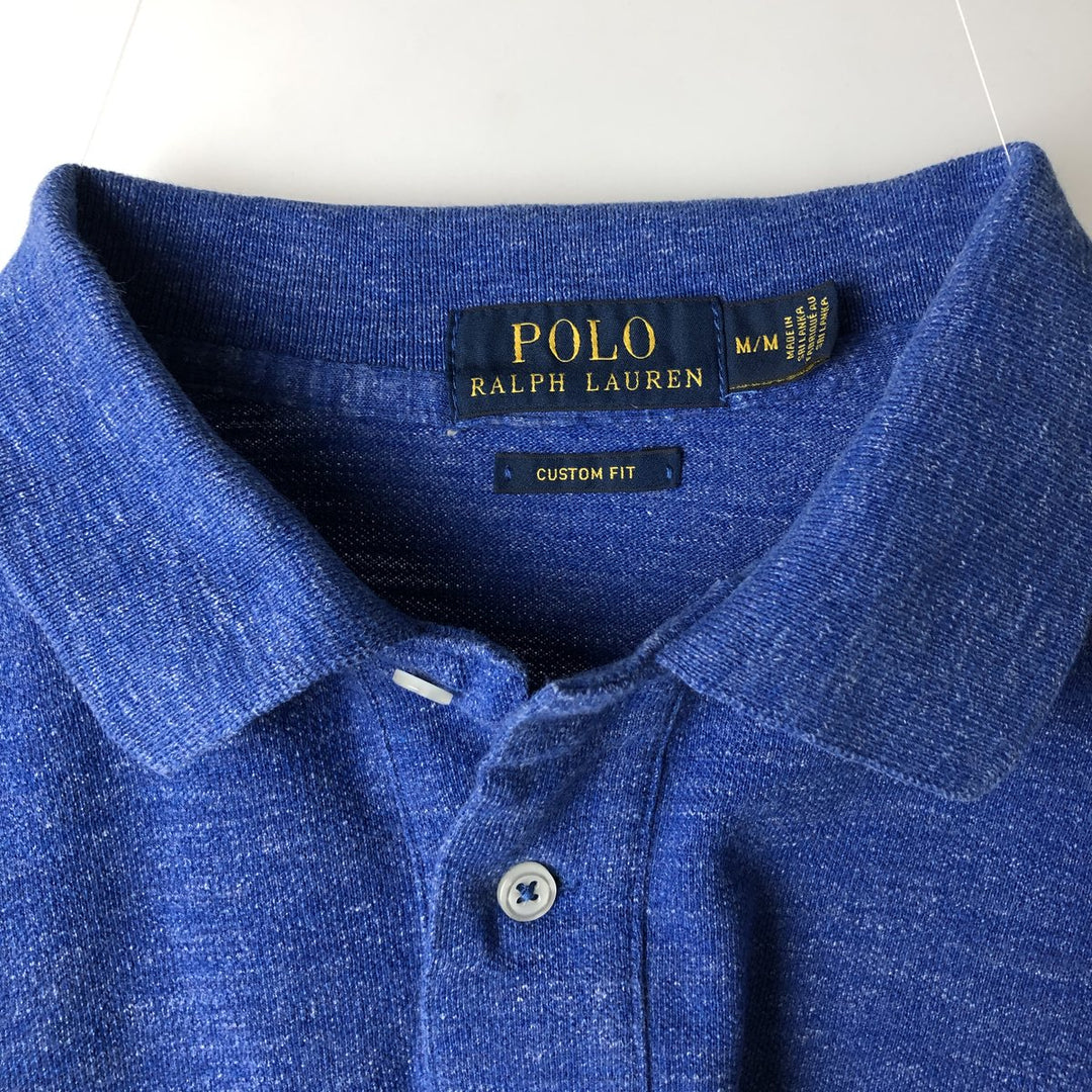 Ralph Lauren POLO RALPH LAUREN CUSTOM FIT short sleeve polo shirt men's M equivalent cotton blue type Vintage Second Hand