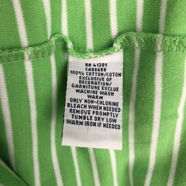 Ralph Lauren POLO RALPH LAUREN Short Sleeve Striped Polo Shirt Men's Size L cotton green type yellow green Vintage Second Hand