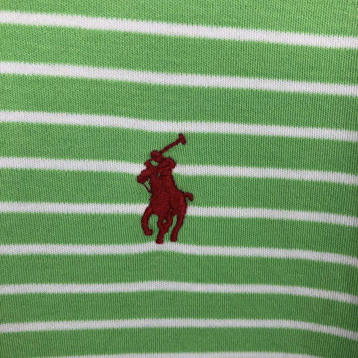 Ralph Lauren POLO RALPH LAUREN Short Sleeve Striped Polo Shirt Men's Size L cotton green type yellow green Vintage Second Hand
