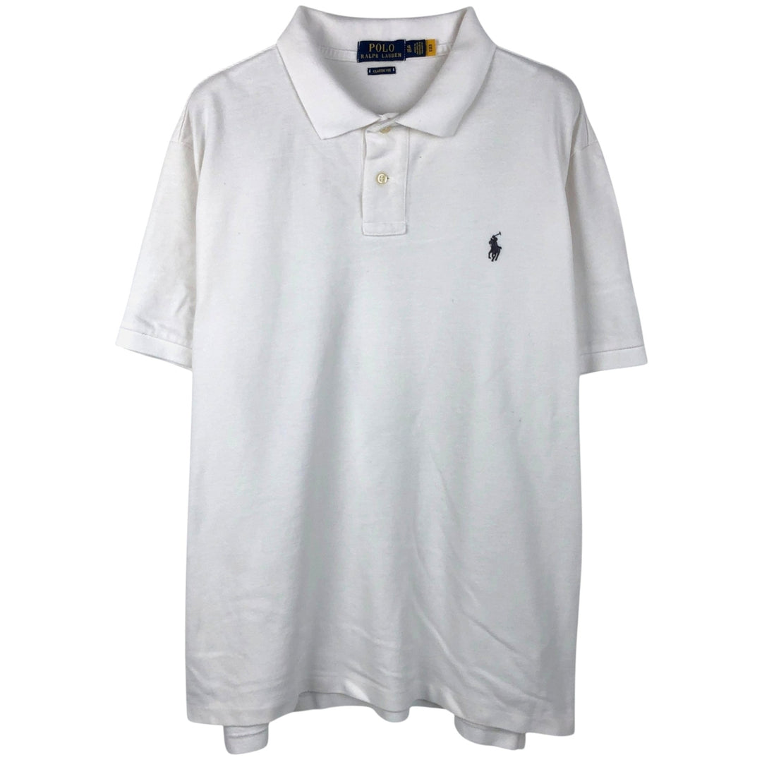 Ralph Lauren POLO RALPH LAUREN CLASSIC FIT short sleeve polo shirt men's XL equivalent cotton white type Vintage Second Hand