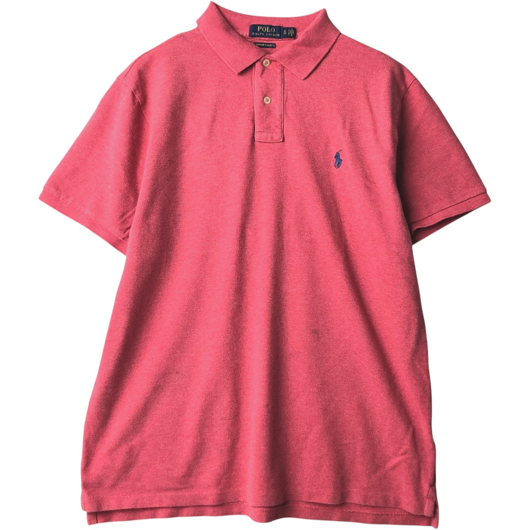 Ralph Lauren POLO RALPH LAUREN CUSTOM SLIM FIT short sleeve polo shirt men's XL equivalent cotton pink type Vintage Second Hand