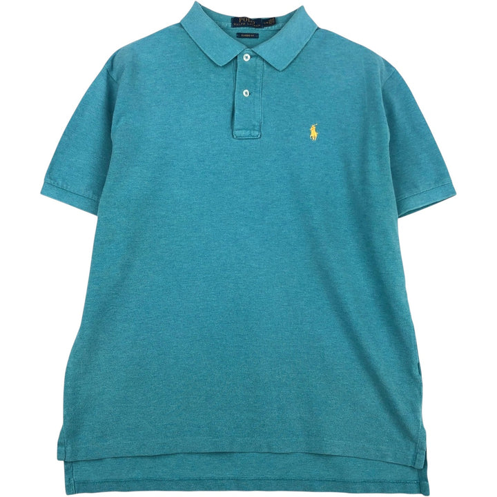 Ralph Lauren POLO by Ralph Lauren CLASSIC FIT short sleeve polo shirt, men's size L unclear Blue type light blue Vintage Second Hand