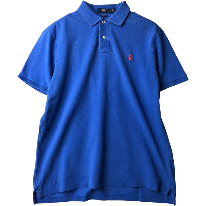 Ralph Lauren POLO RALPH LAUREN CLASSIC FIT short sleeve polo shirt for men size L cotton blue type Vintage Second Hand