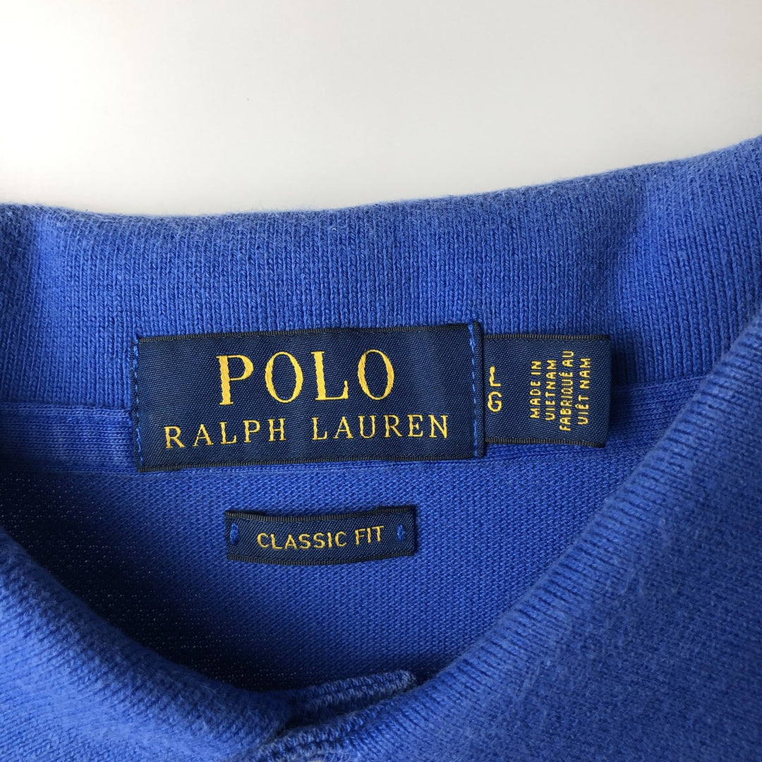 Ralph Lauren POLO RALPH LAUREN CLASSIC FIT short sleeve polo shirt for men size L cotton blue type Vintage Second Hand