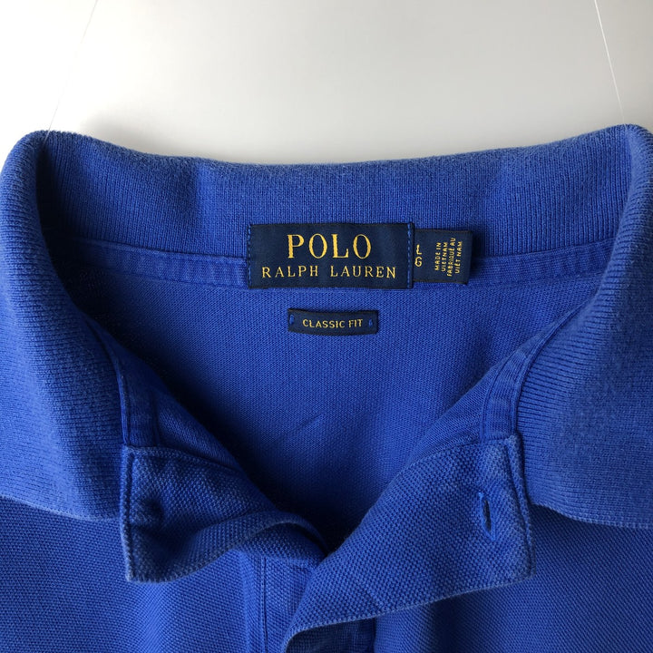 Ralph Lauren POLO RALPH LAUREN CLASSIC FIT short sleeve polo shirt for men size L cotton blue type Vintage Second Hand