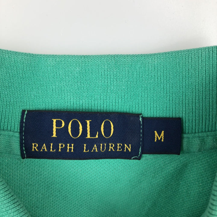 Ralph Lauren POLO RALPH LAUREN short sleeve polo shirt, men's size M cotton Emerald green Vintage Second Hand