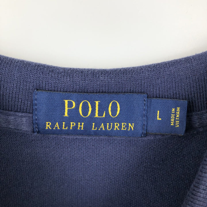 Ralph Lauren POLO RALPH LAUREN short sleeve polo shirt men's size L cotton navy blue type Vintage Second Hand