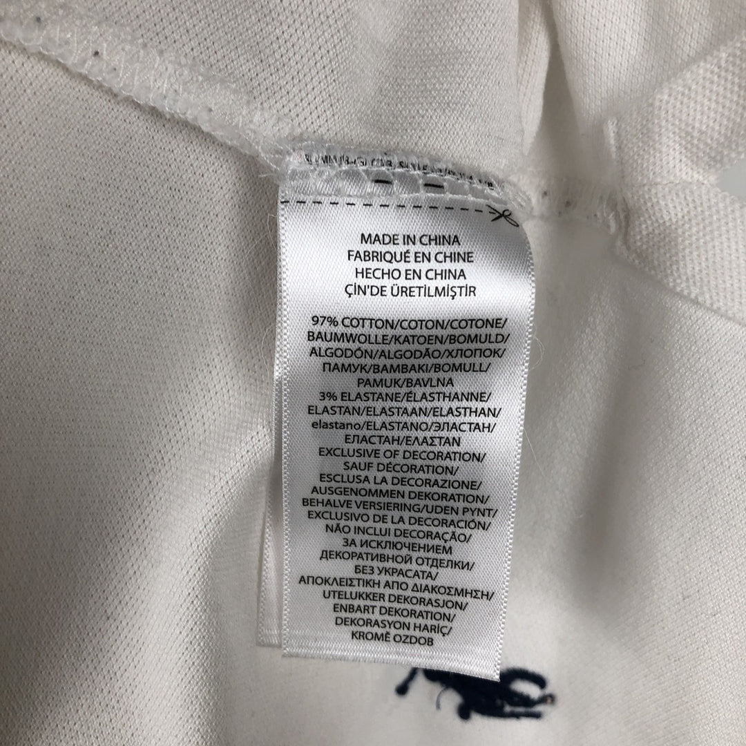 Ralph Lauren POLO RALPH LAUREN SLIM FIT all-over print short-sleeved polo shirt, men's size L (approx.) cotton white type Vintage Second Hand