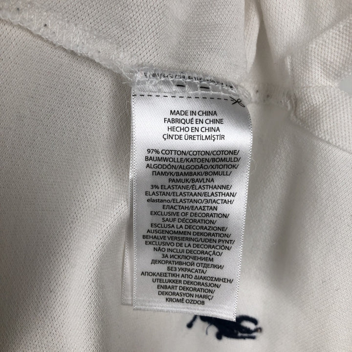 Ralph Lauren POLO RALPH LAUREN SLIM FIT all-over print short-sleeved polo shirt, men's size L (approx.) cotton white type Vintage Second Hand
