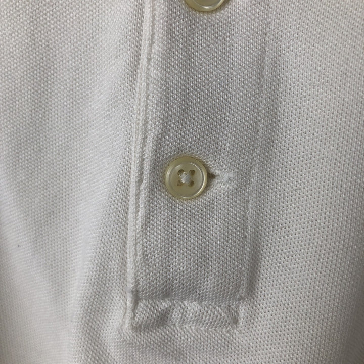 Ralph Lauren POLO RALPH LAUREN SLIM FIT all-over print short-sleeved polo shirt, men's size L (approx.) cotton white type Vintage Second Hand