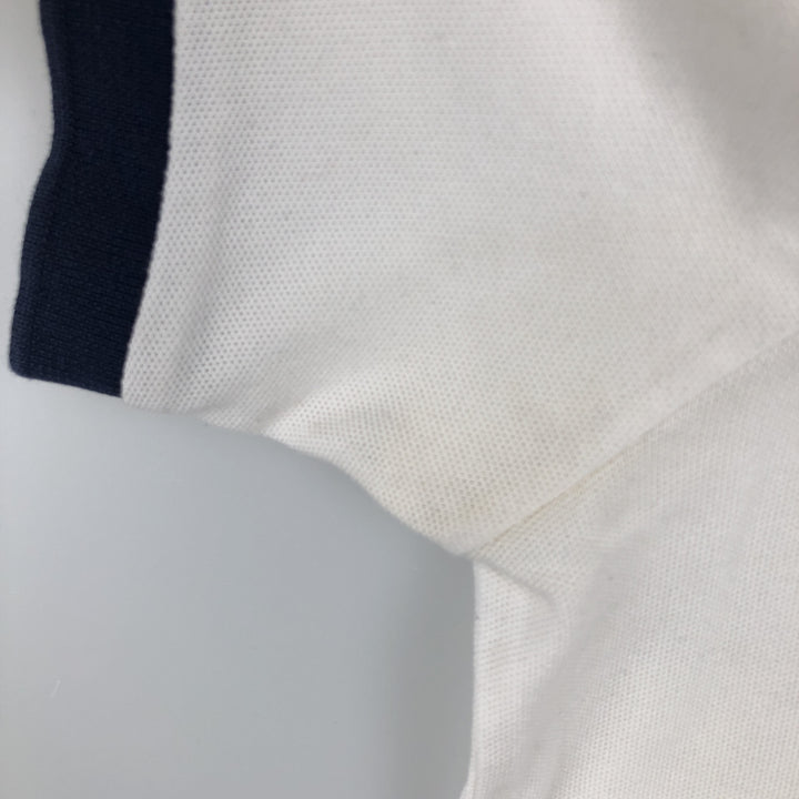 Ralph Lauren POLO RALPH LAUREN SLIM FIT all-over print short-sleeved polo shirt, men's size L (approx.) cotton white type Vintage Second Hand