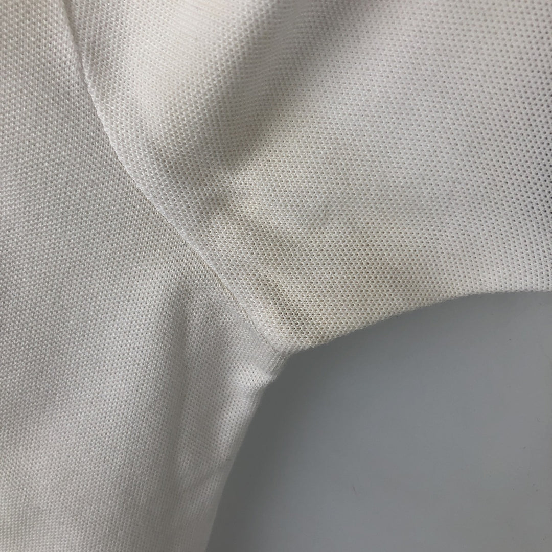 Ralph Lauren POLO RALPH LAUREN SLIM FIT all-over print short-sleeved polo shirt, men's size L (approx.) cotton white type Vintage Second Hand