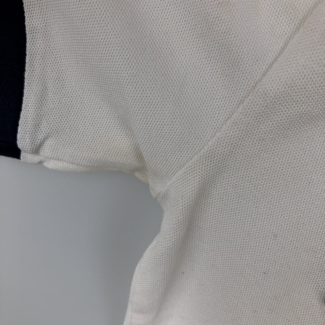 Ralph Lauren POLO RALPH LAUREN SLIM FIT all-over print short-sleeved polo shirt, men's size L (approx.) cotton white type Vintage Second Hand