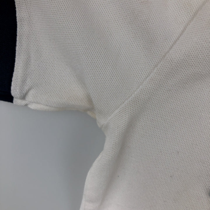 Ralph Lauren POLO RALPH LAUREN SLIM FIT all-over print short-sleeved polo shirt, men's size L (approx.) cotton white type Vintage Second Hand