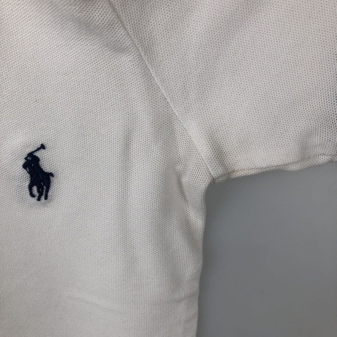 Ralph Lauren POLO RALPH LAUREN SLIM FIT all-over print short-sleeved polo shirt, men's size L (approx.) cotton white type Vintage Second Hand