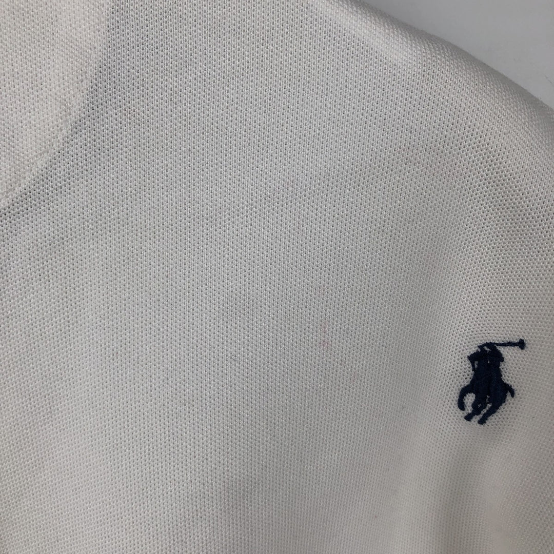 Ralph Lauren POLO RALPH LAUREN SLIM FIT all-over print short-sleeved polo shirt, men's size L (approx.) cotton white type Vintage Second Hand
