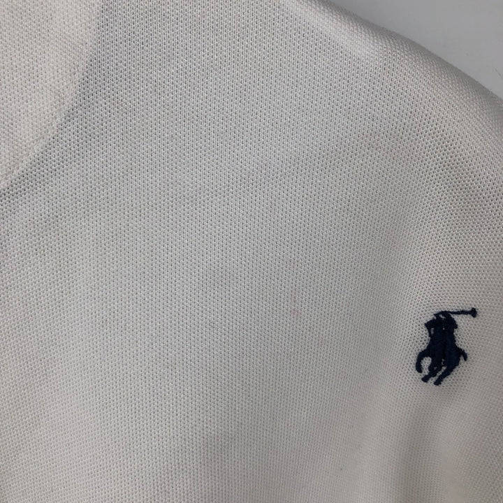 Ralph Lauren POLO RALPH LAUREN SLIM FIT all-over print short-sleeved polo shirt, men's size L (approx.) cotton white type Vintage Second Hand