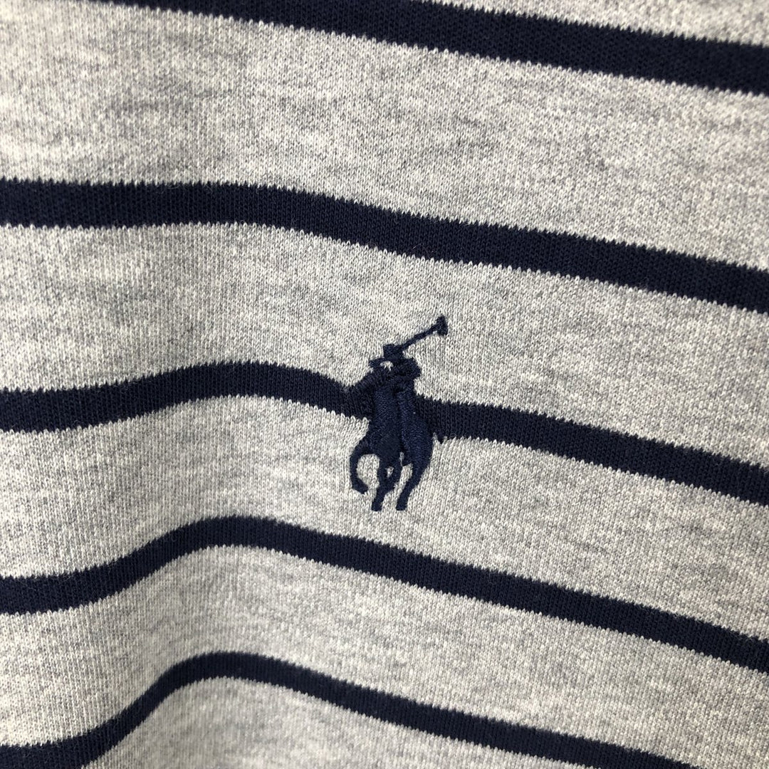 Ralph Lauren POLO RALPH LAUREN CLASSIC FIT short sleeve striped polo shirt men's XL equivalent cotton gray type Vintage Second Hand