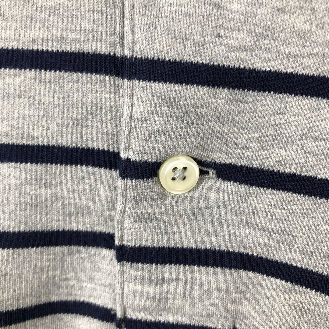 Ralph Lauren POLO RALPH LAUREN CLASSIC FIT short sleeve striped polo shirt men's XL equivalent cotton gray type Vintage Second Hand