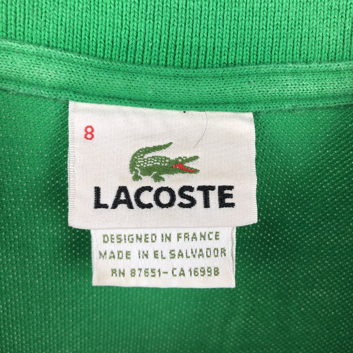 1990'S Lacoste French-designed short-sleeved polo shirt, size 8 (equivalent to men's XXL), vintage. unclear green type Vintage Second Hand