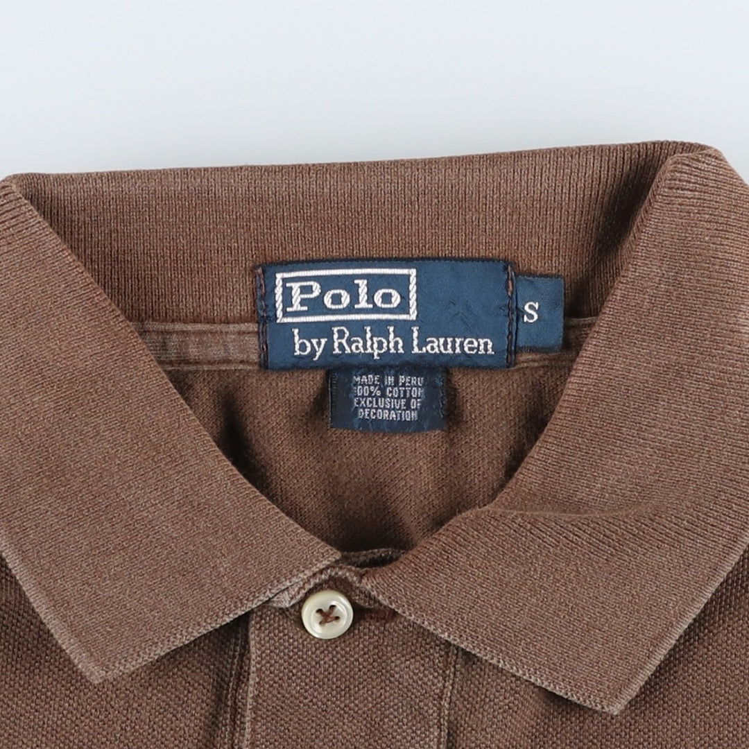 Ralph Lauren POLO by Ralph Lauren short sleeve polo shirt, size S for men cotton brown type Vintage Second Hand
