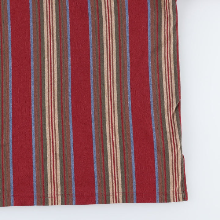1990'S Tommy Hilfiger Multi-Striped Short-Sleeve Polo Shirt, Men's Size L (Equivalent), Vintage cotton wine-red Vintage Second Hand