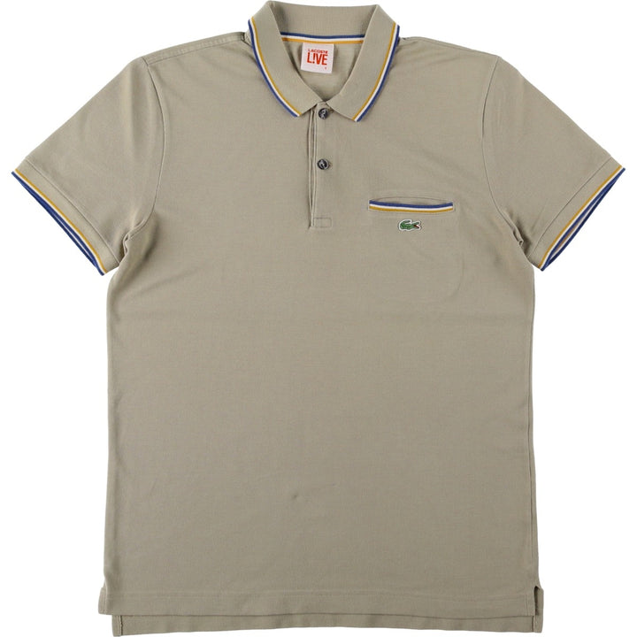 Lacoste LACOSTE LIVE Short-Sleeve Polo Shirt, Men's Size S (approx.) cotton Khaki type Vintage Second Hand
