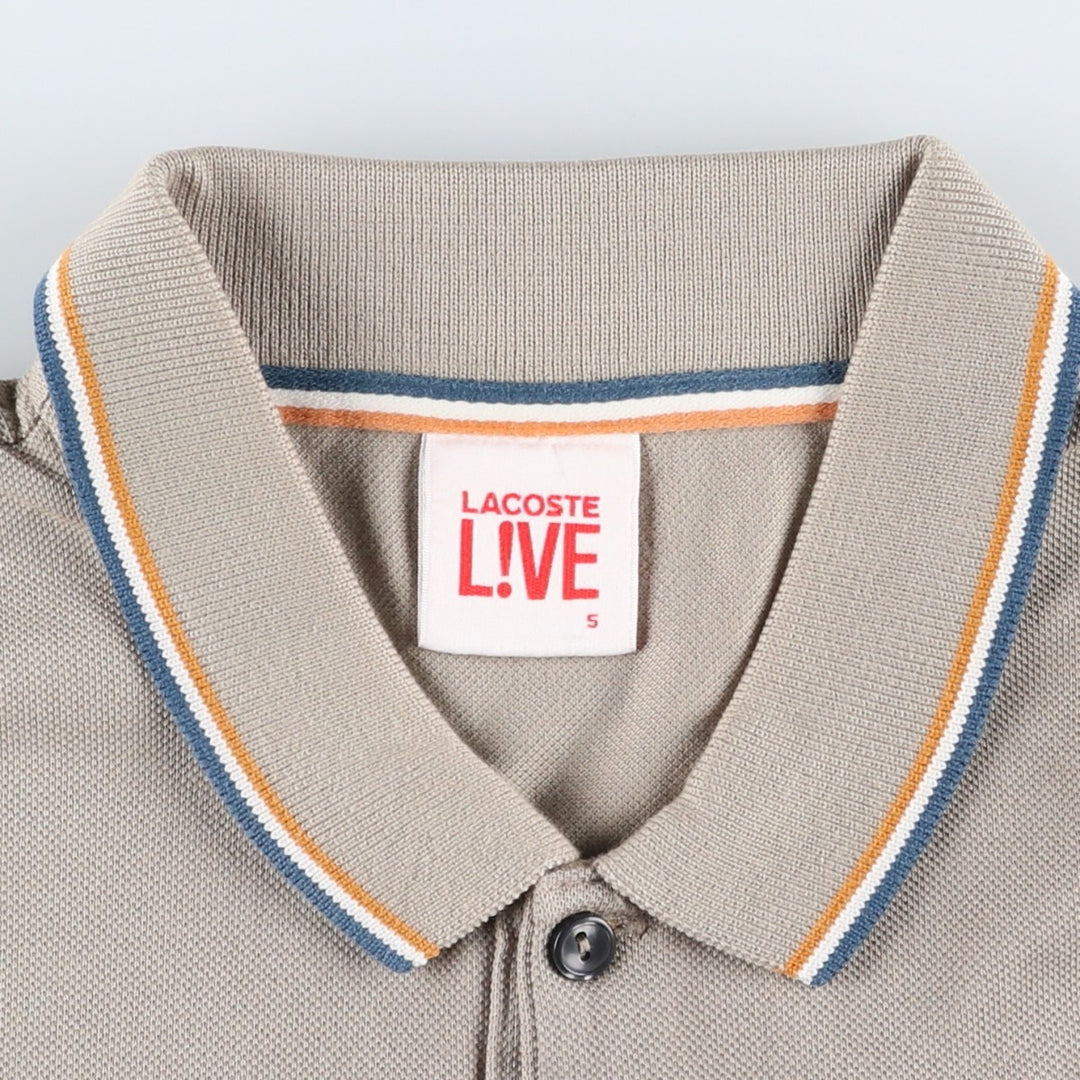 Lacoste LACOSTE LIVE Short-Sleeve Polo Shirt, Men's Size S (approx.) cotton Khaki type Vintage Second Hand