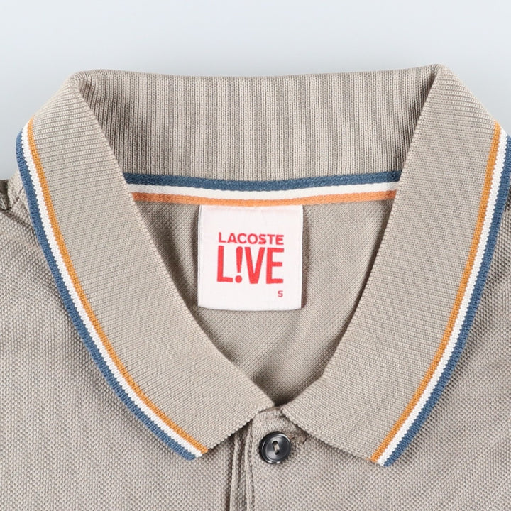 Lacoste LACOSTE LIVE Short-Sleeve Polo Shirt, Men's Size S (approx.) cotton Khaki type Vintage Second Hand