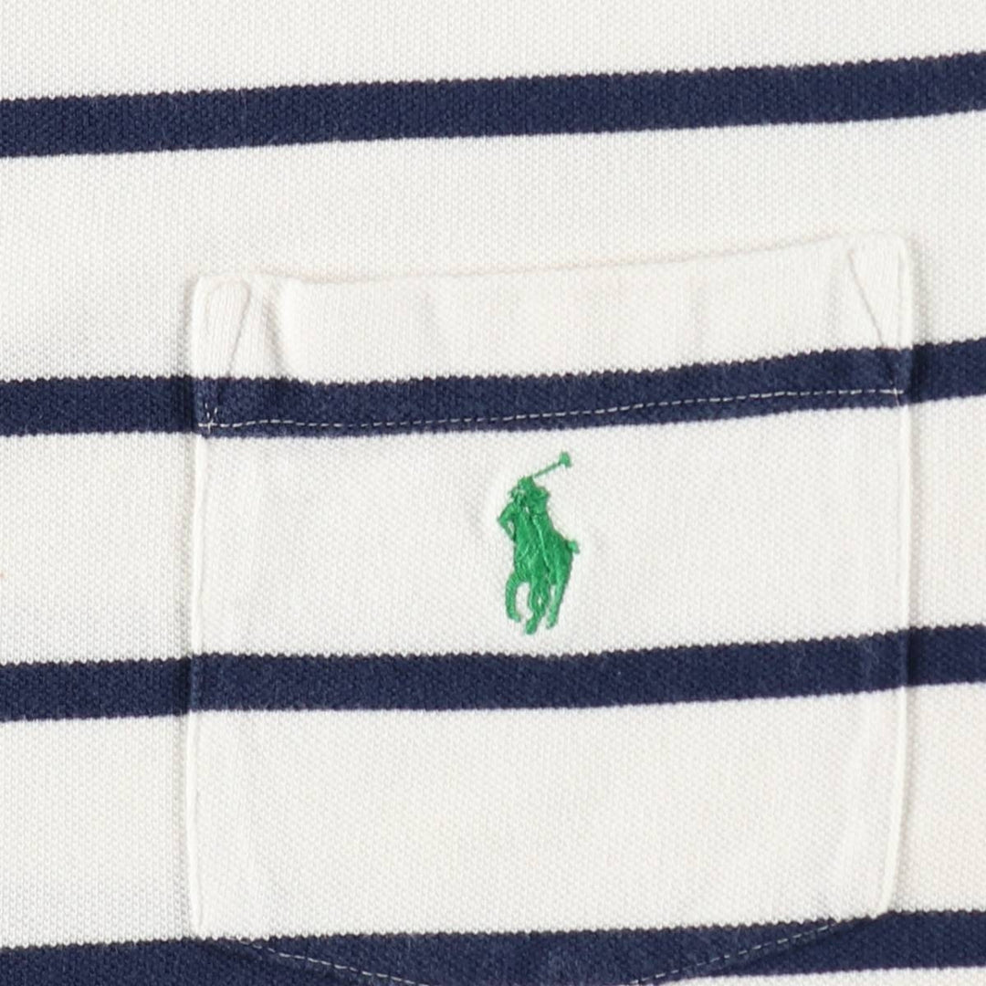 Ralph Lauren POLO by Ralph Lauren short sleeve striped polo shirt, men's size M cotton white type Vintage Second Hand