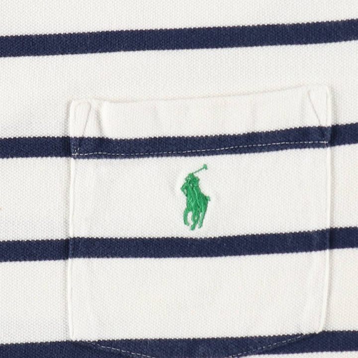 Ralph Lauren POLO by Ralph Lauren short sleeve striped polo shirt, men's size M cotton white type Vintage Second Hand