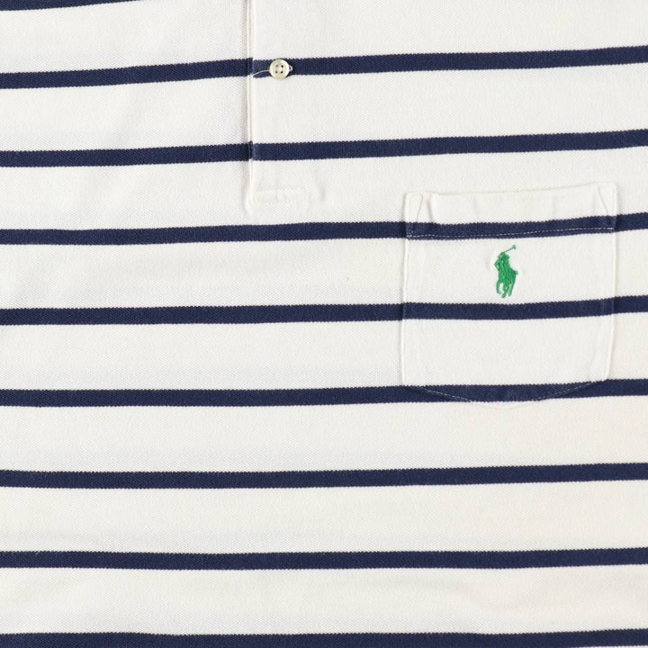 Ralph Lauren POLO by Ralph Lauren short sleeve striped polo shirt, men's size M cotton white type Vintage Second Hand