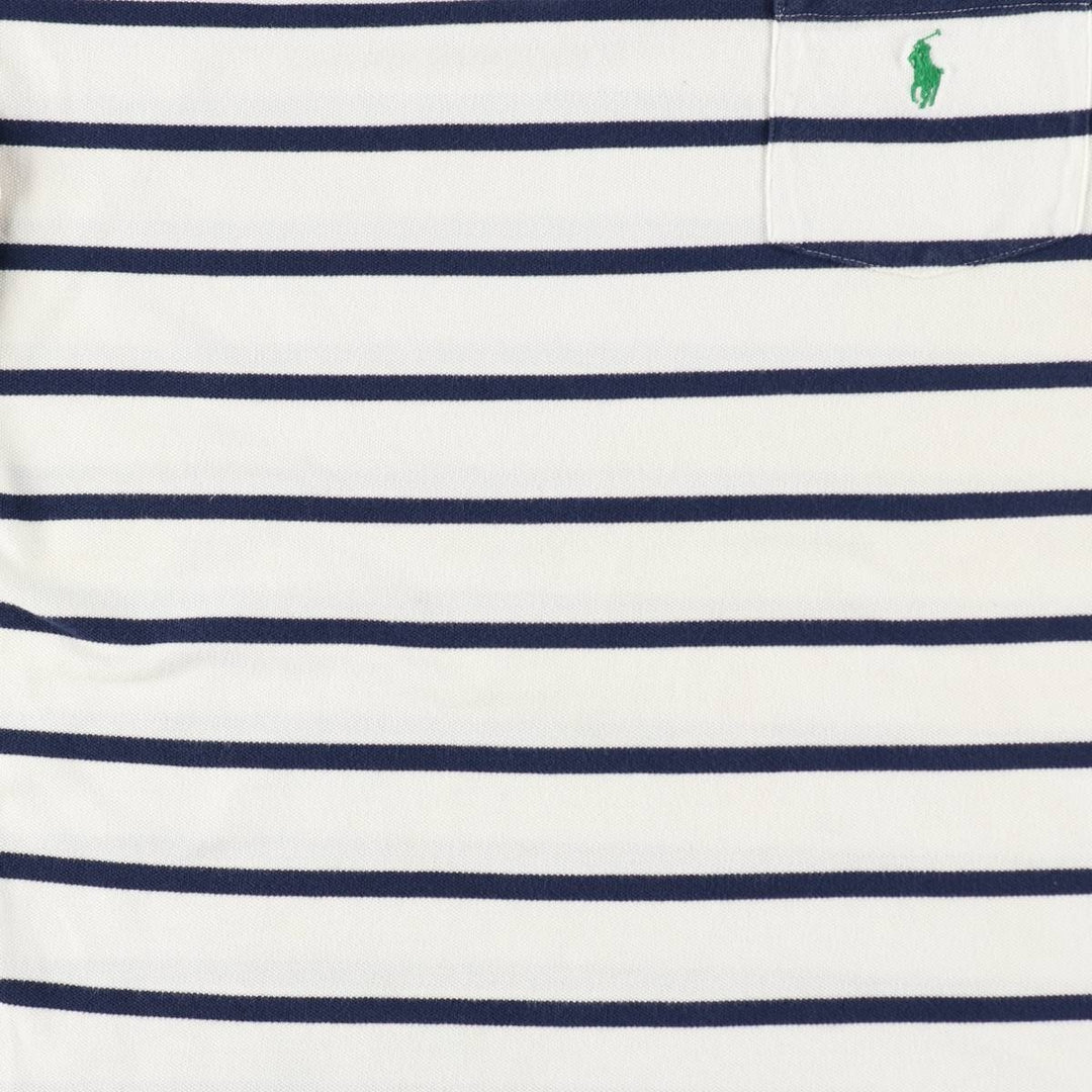 Ralph Lauren POLO by Ralph Lauren short sleeve striped polo shirt, men's size M cotton white type Vintage Second Hand