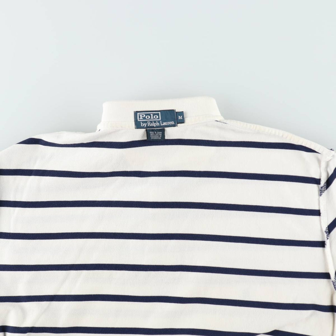 Ralph Lauren POLO by Ralph Lauren short sleeve striped polo shirt, men's size M cotton white type Vintage Second Hand