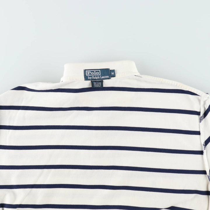 Ralph Lauren POLO by Ralph Lauren short sleeve striped polo shirt, men's size M cotton white type Vintage Second Hand
