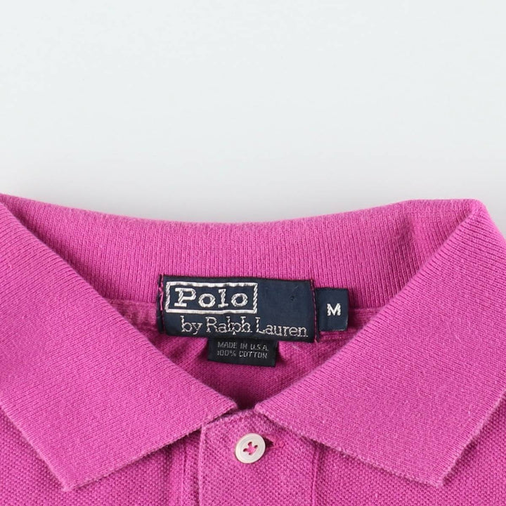 Vintage 90'S Ralph Lauren POLO by Ralph Lauren short-sleeved polo shirt, Made in USA, Men's size M cotton purple type Vintage Second Hand