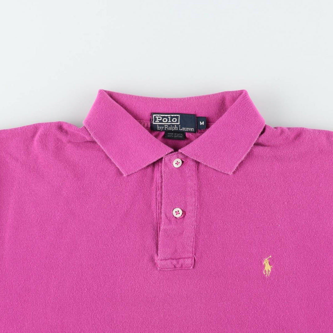 Vintage 90'S Ralph Lauren POLO by Ralph Lauren short-sleeved polo shirt, Made in USA, Men's size M cotton purple type Vintage Second Hand