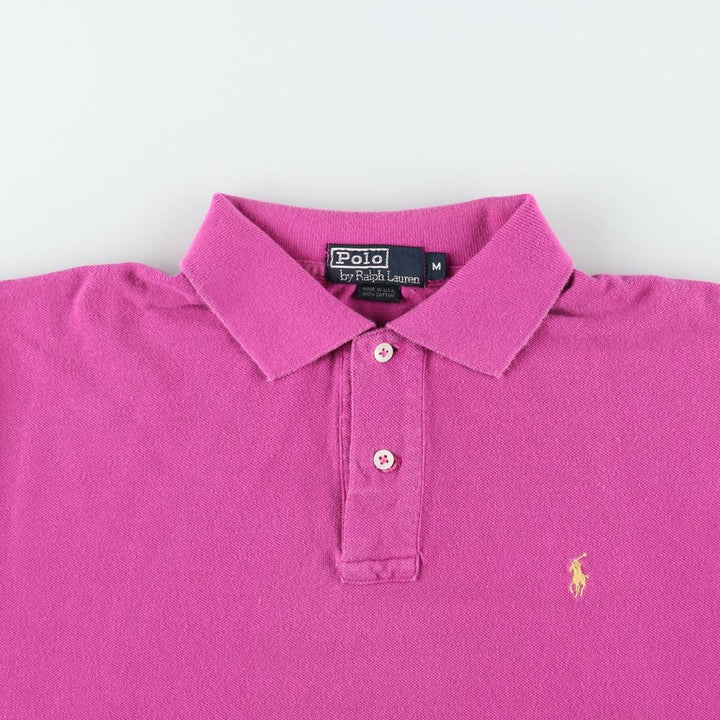 Vintage 90'S Ralph Lauren POLO by Ralph Lauren short-sleeved polo shirt, Made in USA, Men's size M cotton purple type Vintage Second Hand