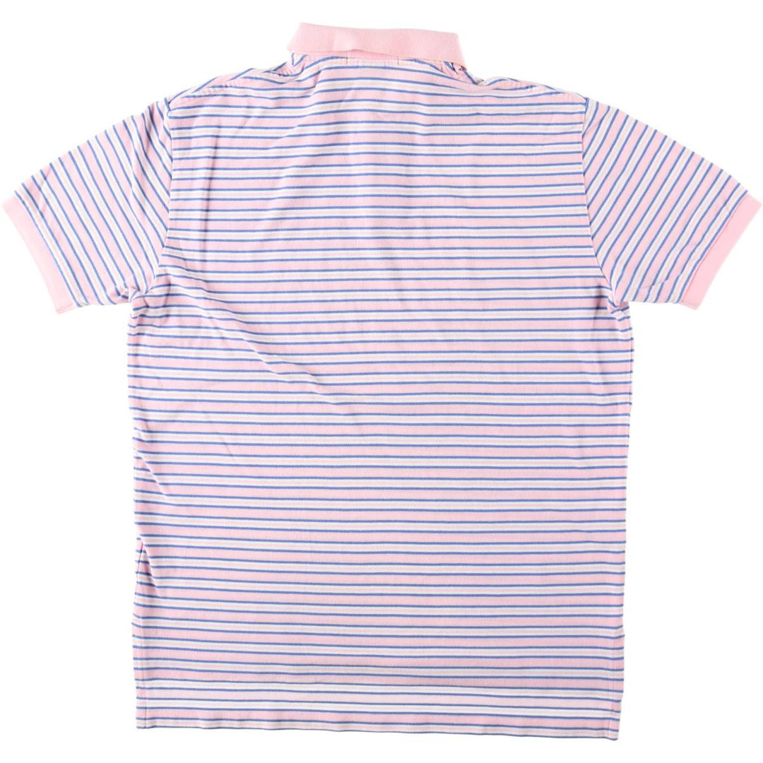 Ralph Lauren POLO by Ralph Lauren short sleeve striped polo shirt, men's size L cotton pink type Vintage Second Hand