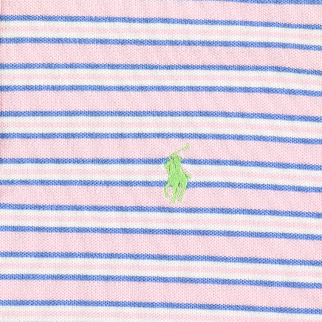 Ralph Lauren POLO by Ralph Lauren short sleeve striped polo shirt, men's size L cotton pink type Vintage Second Hand