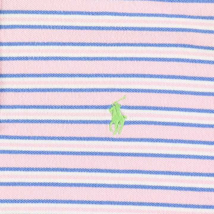 Ralph Lauren POLO by Ralph Lauren short sleeve striped polo shirt, men's size L cotton pink type Vintage Second Hand