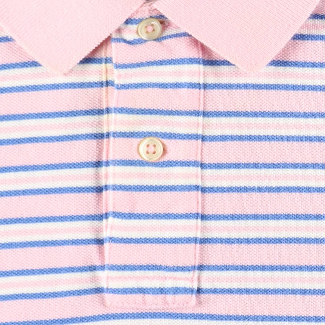 Ralph Lauren POLO by Ralph Lauren short sleeve striped polo shirt, men's size L cotton pink type Vintage Second Hand