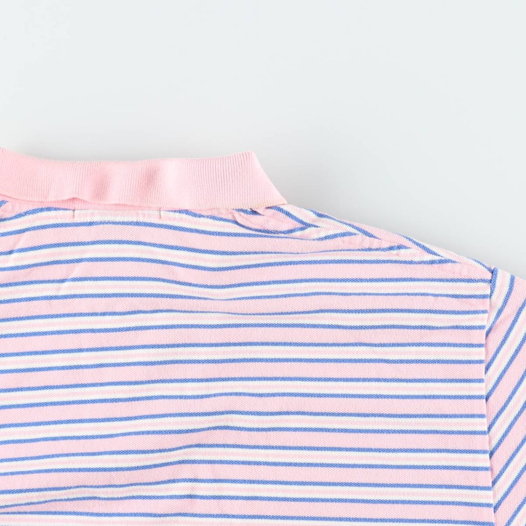 Ralph Lauren POLO by Ralph Lauren short sleeve striped polo shirt, men's size L cotton pink type Vintage Second Hand