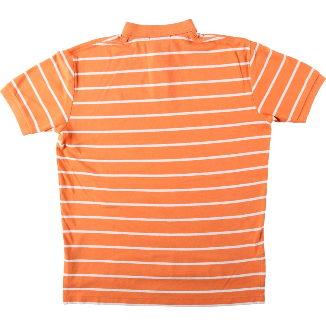 Ralph Lauren POLO by Ralph Lauren short sleeve striped polo shirt, size S for men cotton orange type Vintage Second Hand