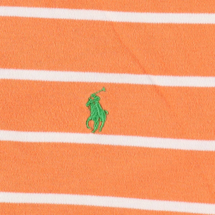 Ralph Lauren POLO by Ralph Lauren short sleeve striped polo shirt, size S for men cotton orange type Vintage Second Hand