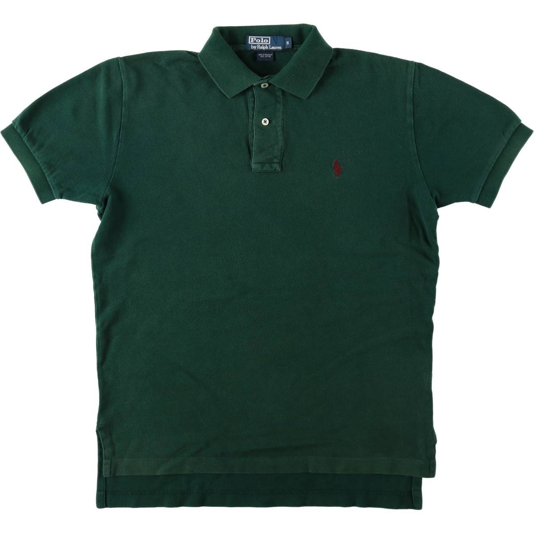 Ralph Lauren POLO by Ralph Lauren short sleeve polo shirt, size S for men cotton Green type dark green Vintage Second Hand