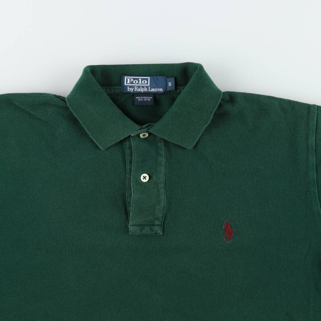 Ralph Lauren POLO by Ralph Lauren short sleeve polo shirt, size S for men cotton Green type dark green Vintage Second Hand