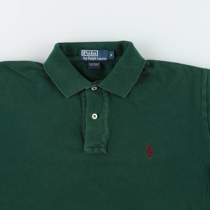 Ralph Lauren POLO by Ralph Lauren short sleeve polo shirt, size S for men cotton Green type dark green Vintage Second Hand