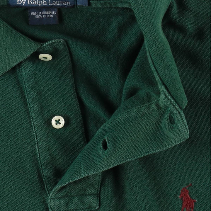 Ralph Lauren POLO by Ralph Lauren short sleeve polo shirt, size S for men cotton Green type dark green Vintage Second Hand